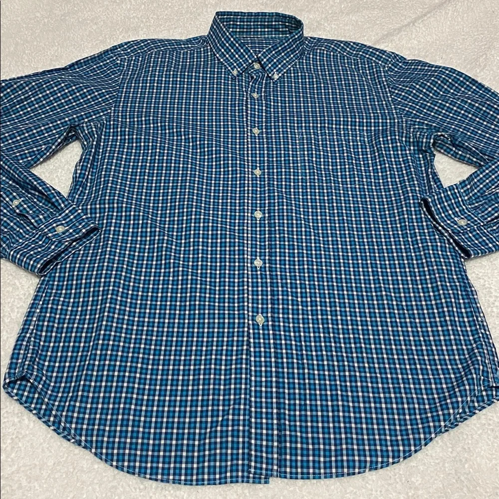 J.Crew Mens size large blue plaid button down long sleeve shirt